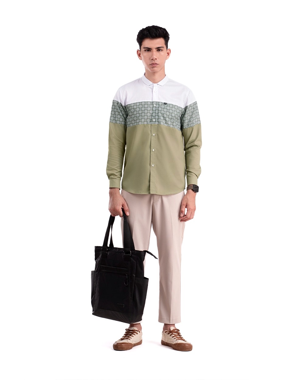 Baju Koko Pria Modern Fadkhera X ANB 7 Lengan Panjang dan Pendek Hijau Sage