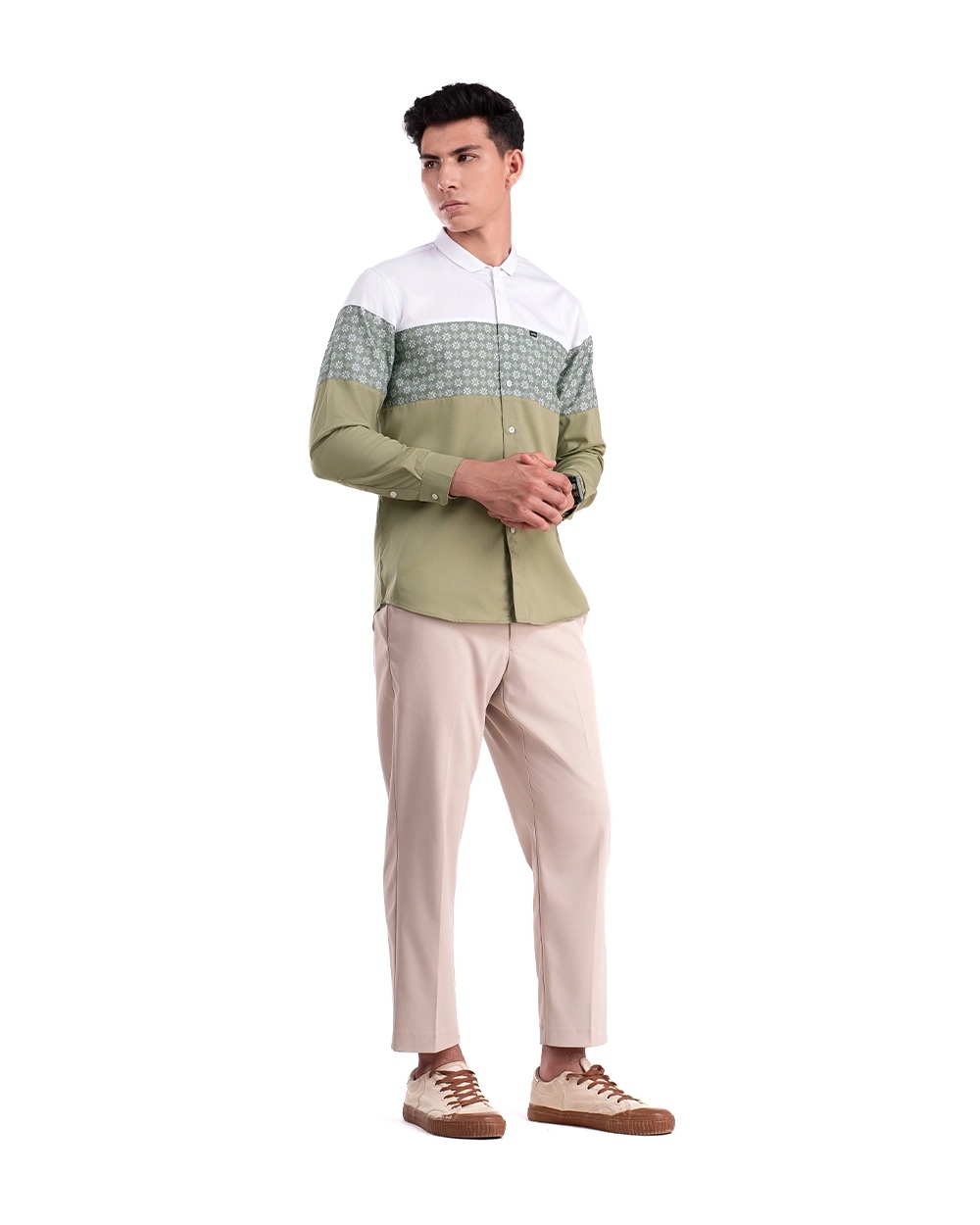 Baju Koko Pria Modern Fadkhera X ANB 7 Lengan Panjang dan Pendek Hijau Sage