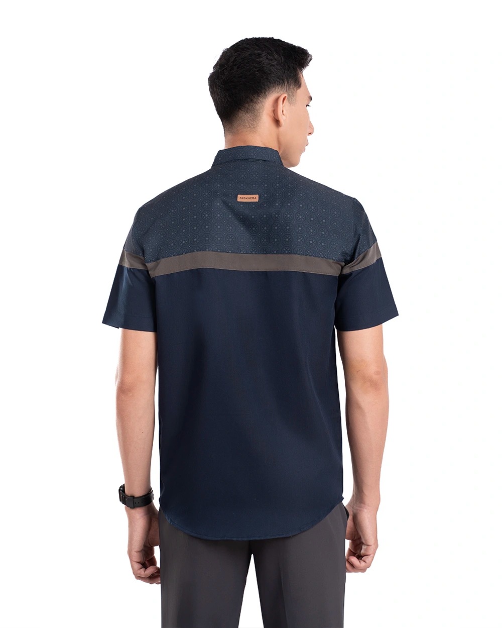 Baju Koko Pria Modern Aqta Lengan Panjang dan Pendek Navy