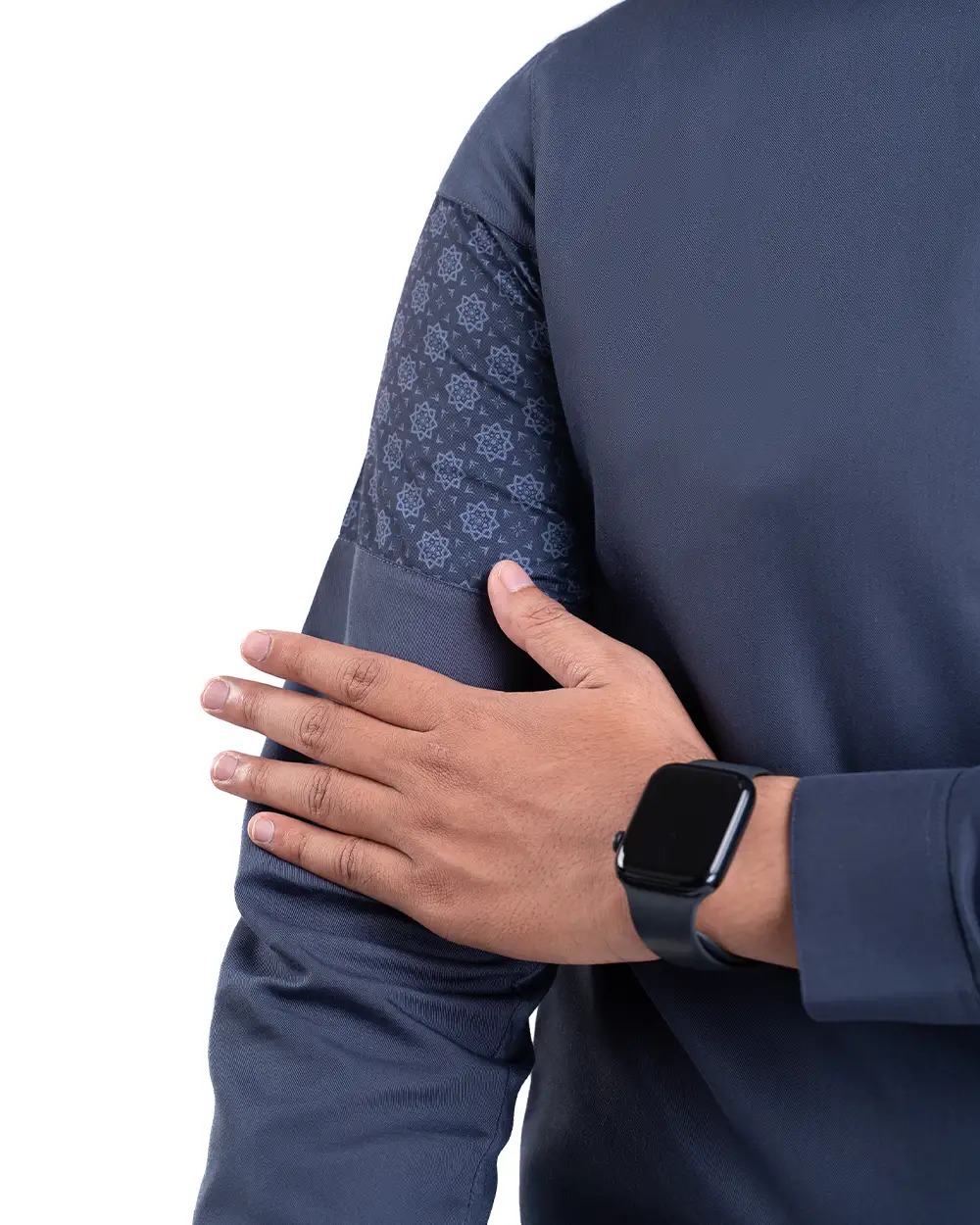 Baju Koko Pria Modern Fadkhera Bayan Lengan Panjang Pendek Denim