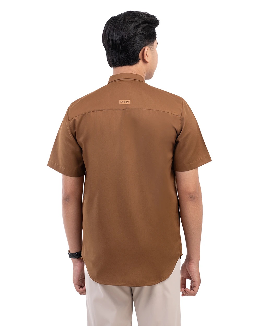 Baju Koko Pria Modern Fadkhera Buruj Lengan Panjang Pendek Copper