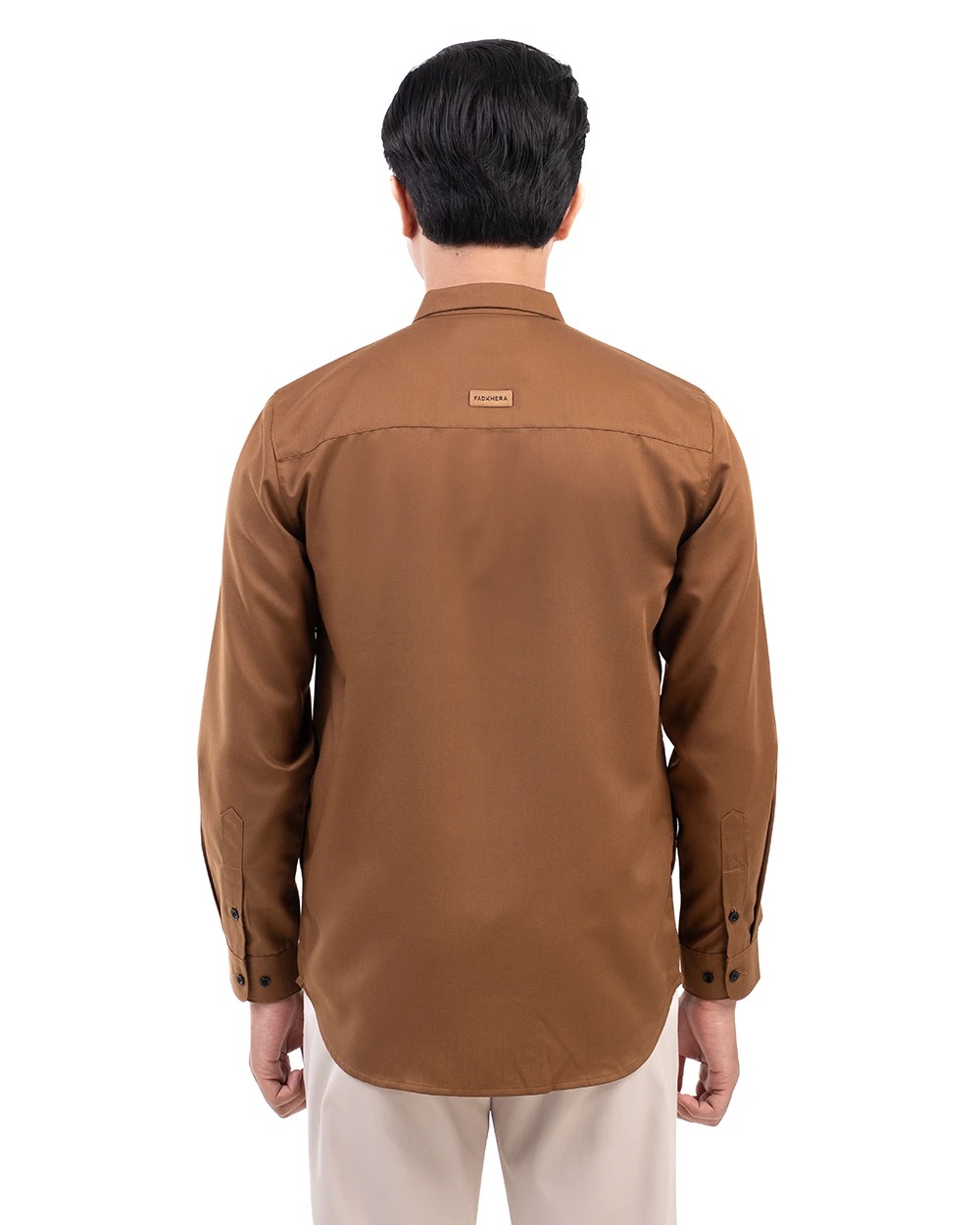 Baju Koko Pria Modern Fadkhera Buruj Lengan Panjang Pendek Copper