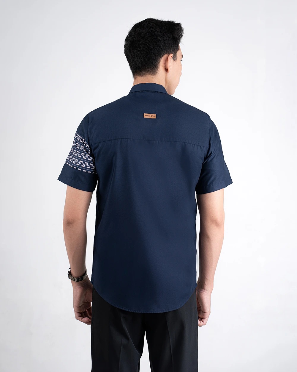 Baju Koko Pria Modern Dzimar Lengan Panjang dan Pendek Navy