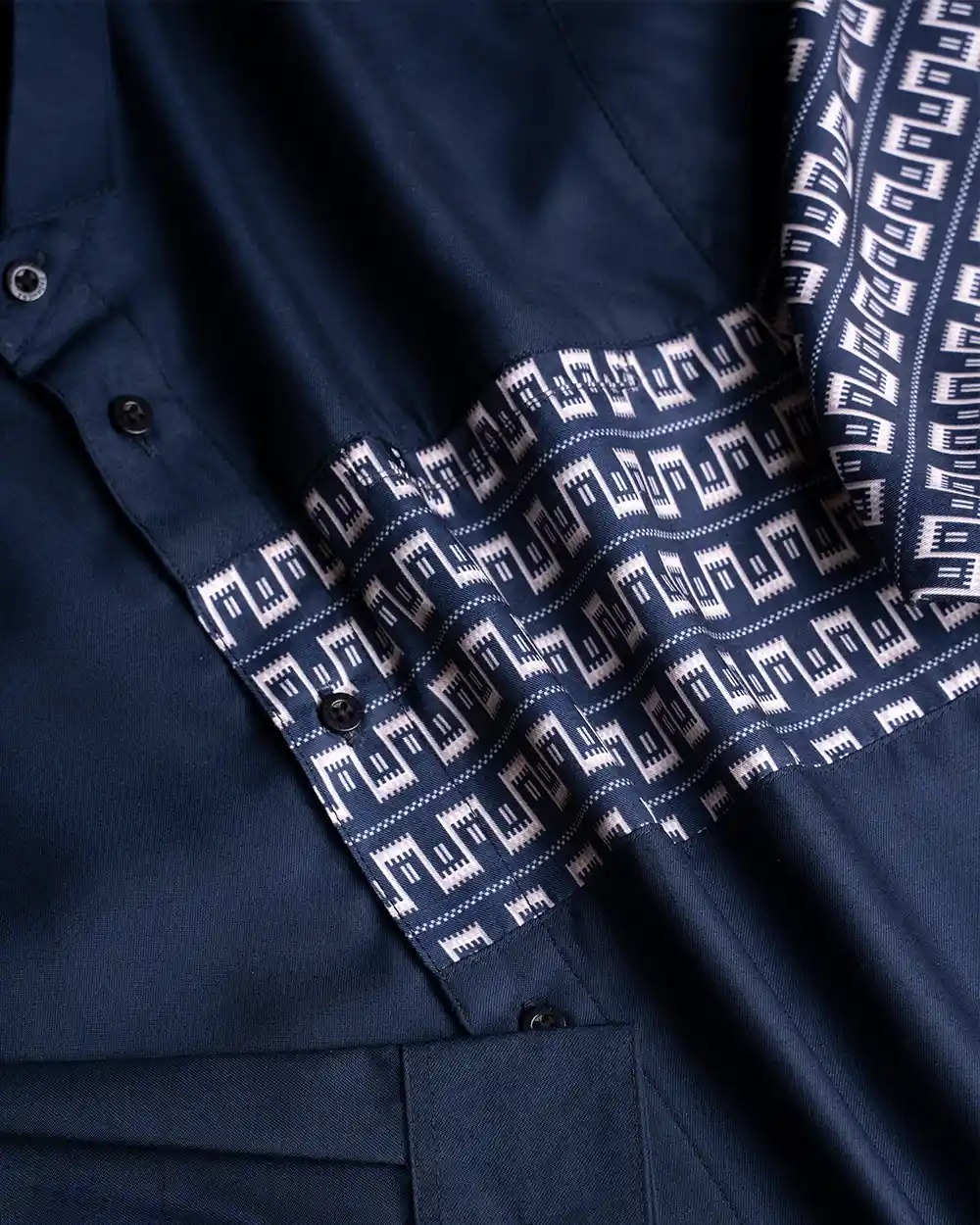 Baju Koko Pria Modern Dzimar Lengan Panjang dan Pendek Navy