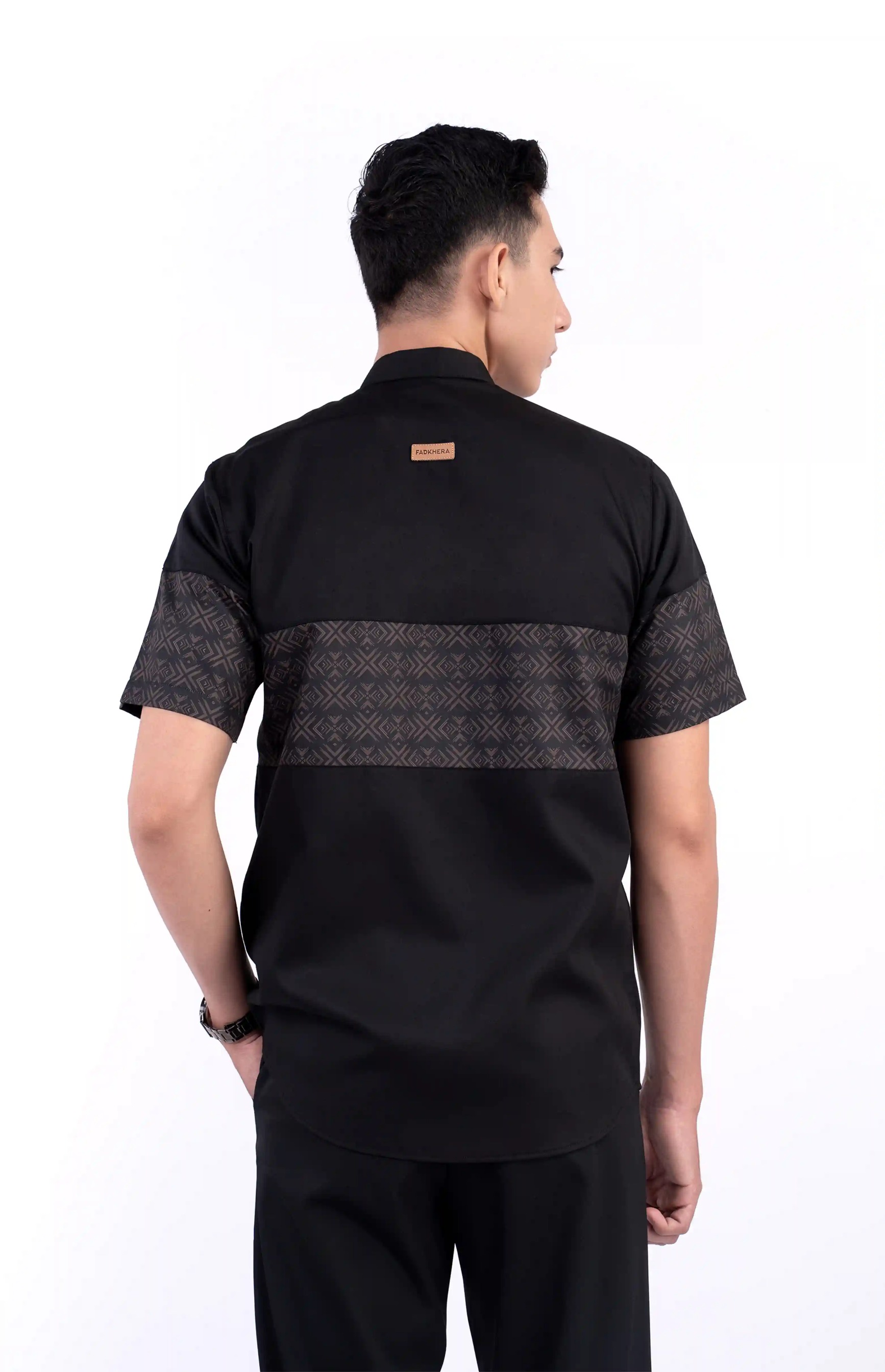 Baju Koko Pria Elbara Lengan Panjang dan Pendek Black