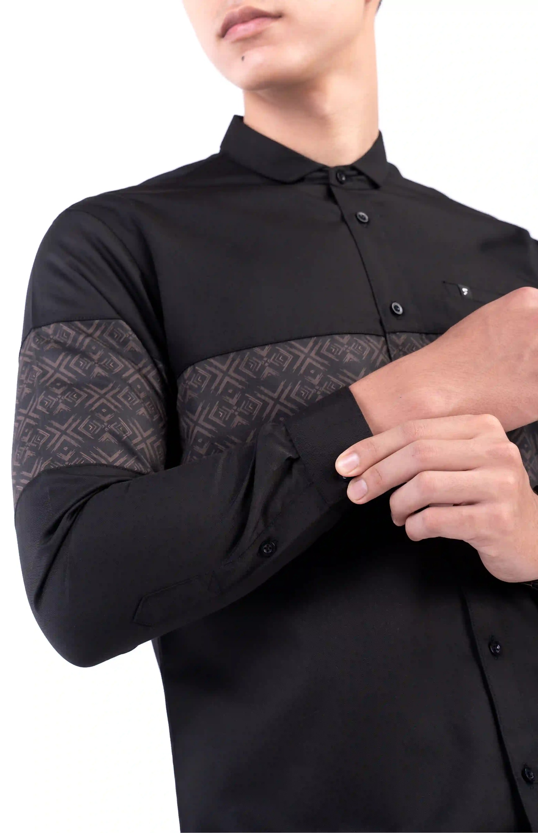 Baju Koko Pria Elbara Lengan Panjang dan Pendek Black
