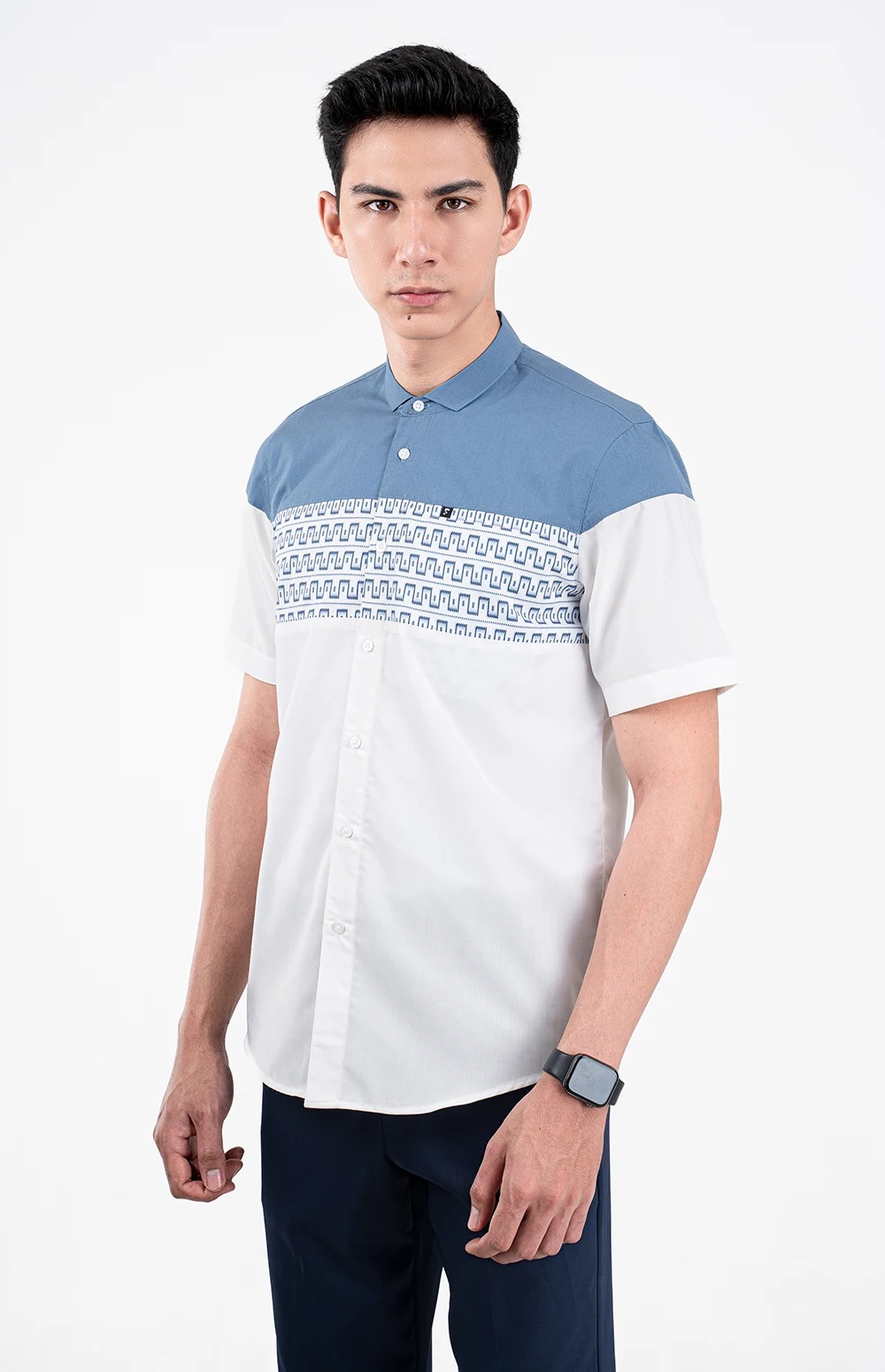 Baju Koko Pria Modern Elzan Lengan Panjang dan Pendek White