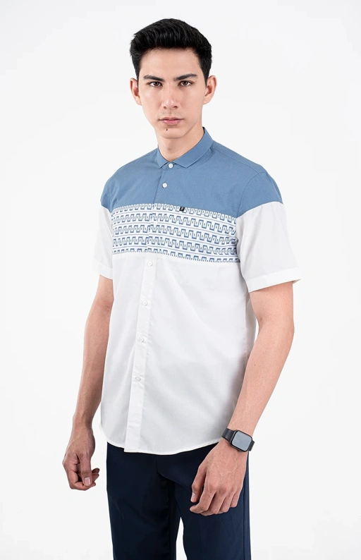 Baju Koko Pria Modern Elzan Lengan Panjang dan Pendek White