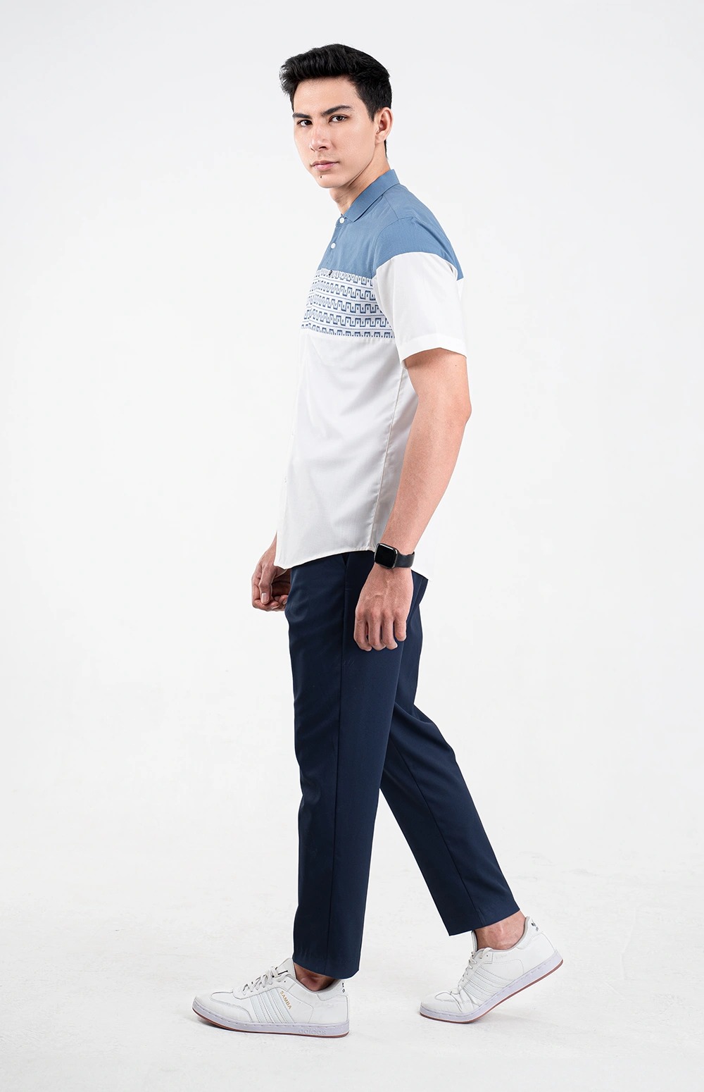 Baju Koko Pria Modern Elzan Lengan Panjang dan Pendek White