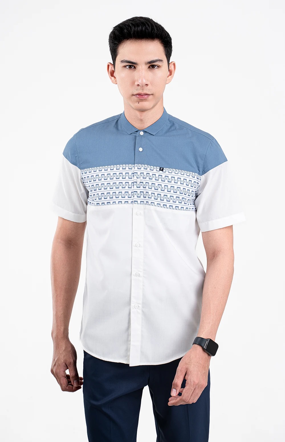 Baju Koko Pria Modern Elzan Lengan Panjang dan Pendek White