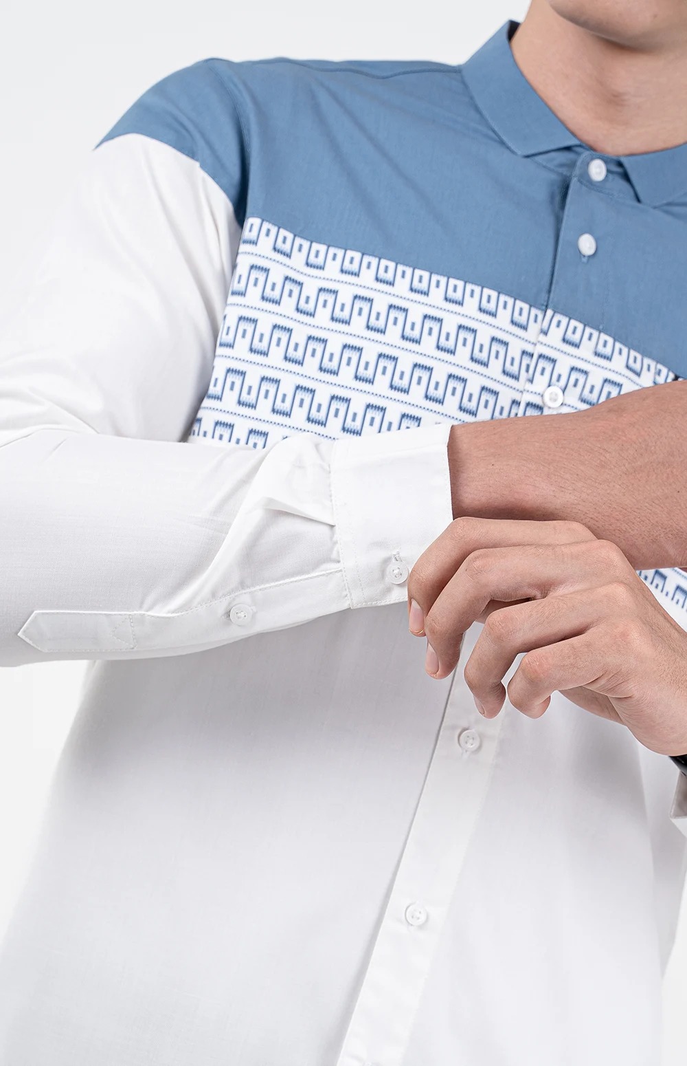 Baju Koko Pria Modern Elzan Lengan Panjang dan Pendek White