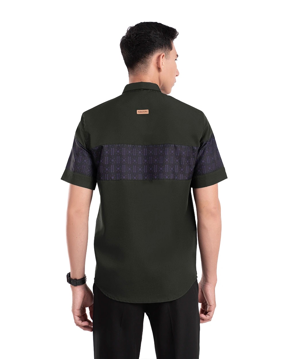 Baju Koko Pria Modern Erkan Lengan Panjang dan Pendek Dark Forest Green