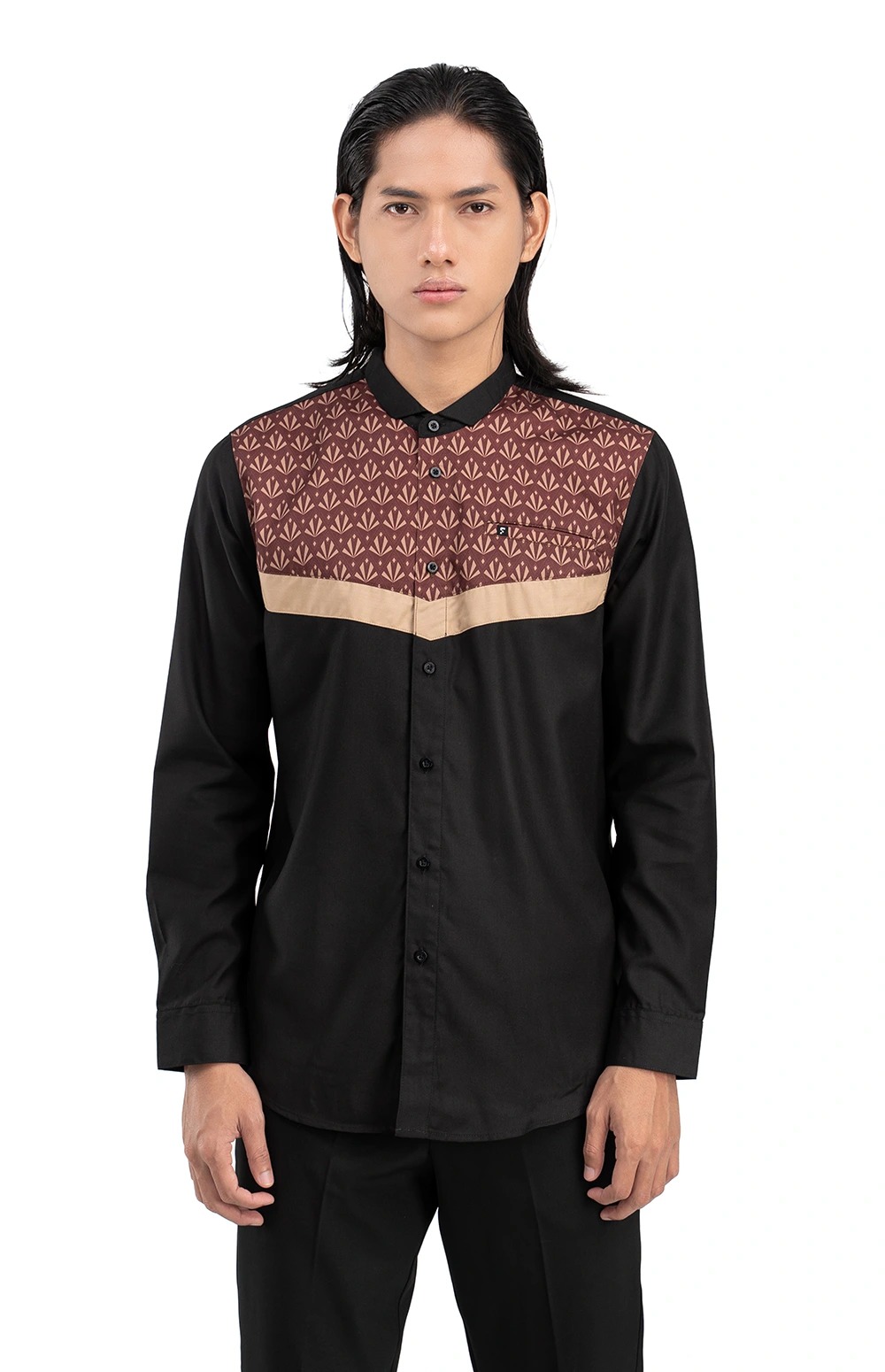 Baju Koko Pria Modern Fadkhera X Masjid Al Ihsan Lengan Panjang dan Pendek Black