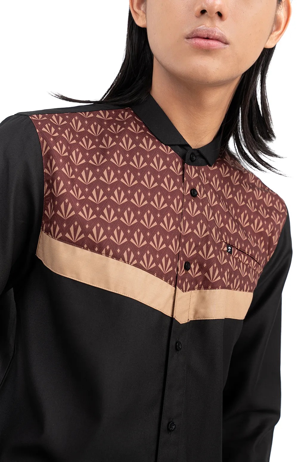 Baju Koko Pria Modern Fadkhera X Masjid Al Ihsan Lengan Panjang dan Pendek Black