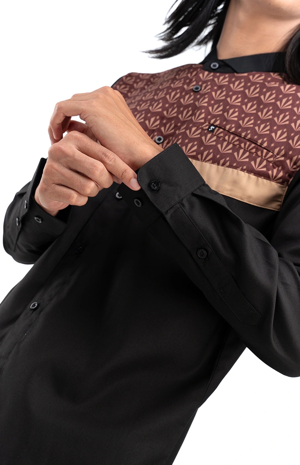 Baju Koko Pria Modern Fadkhera X Masjid Al Ihsan Lengan Panjang dan Pendek Black