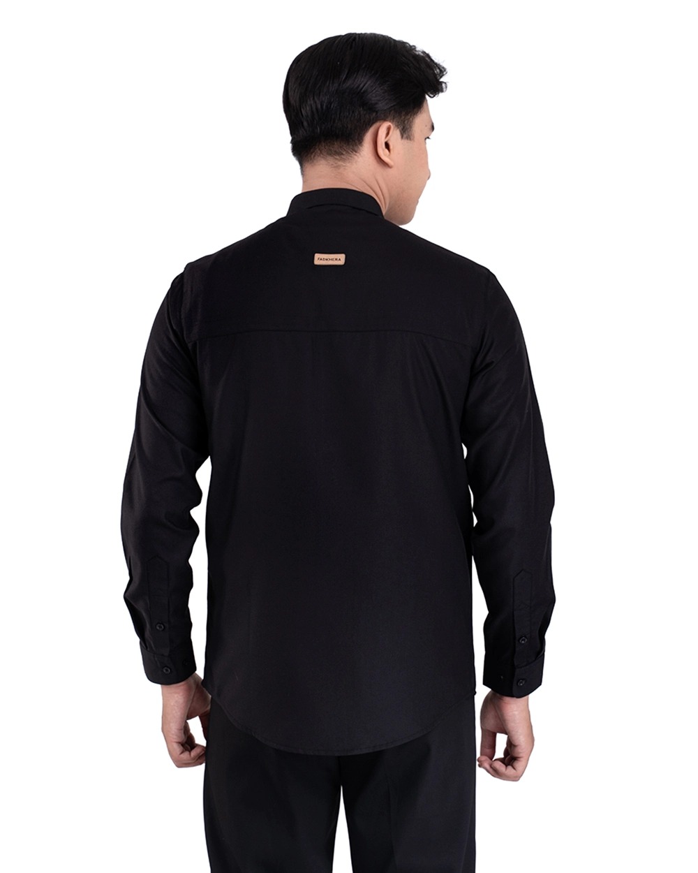 Baju Koko Pria Modern Hamid Lengan Panjang dan Pendek Black