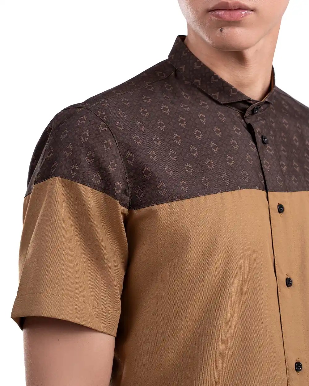 Baju Koko Pria Modern Ikrimah Lengan Panjang dan Pendek Gold