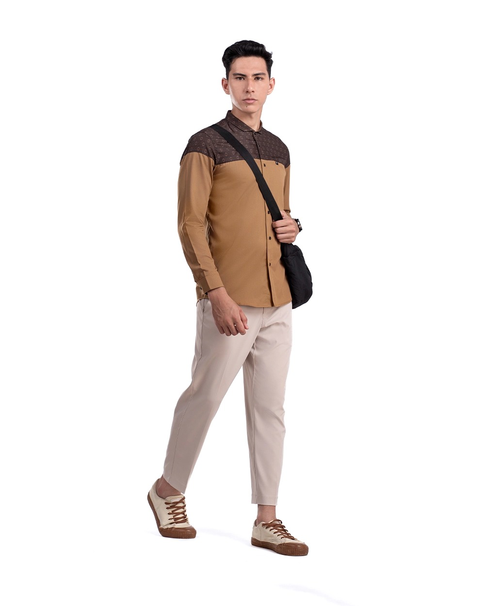 Baju Koko Pria Modern Ikrimah Lengan Panjang dan Pendek Gold