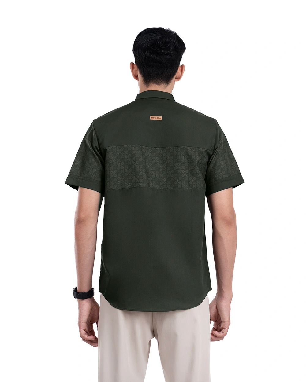 Baju Koko Pria Modern Fadkhera X MPD 2 Lengan Panjang | Pendek Dark Olive
