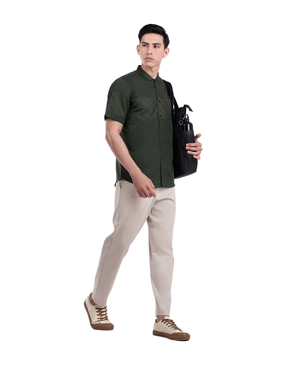 Baju Koko Pria Modern Fadkhera X MPD 2 Lengan Panjang | Pendek Dark Olive