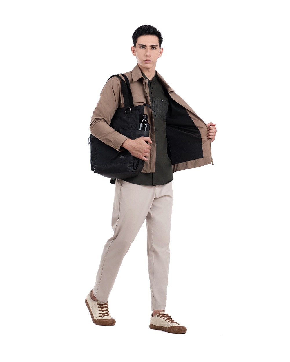 Baju Koko Pria Modern Fadkhera X MPD 2 Lengan Panjang | Pendek Dark Olive