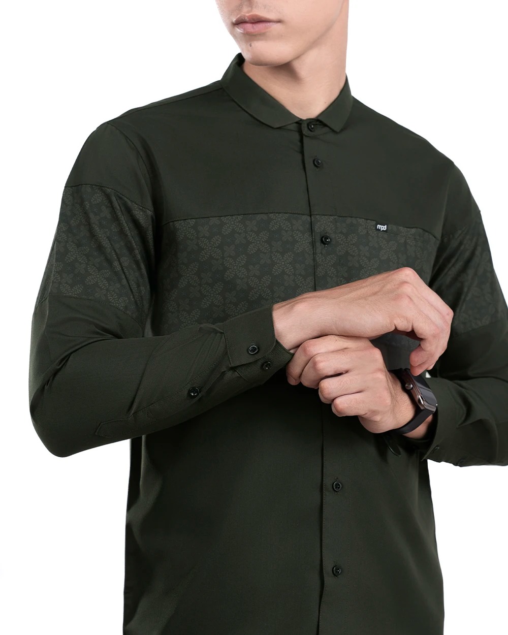 Baju Koko Pria Modern Fadkhera X MPD 2 Lengan Panjang | Pendek Dark Olive