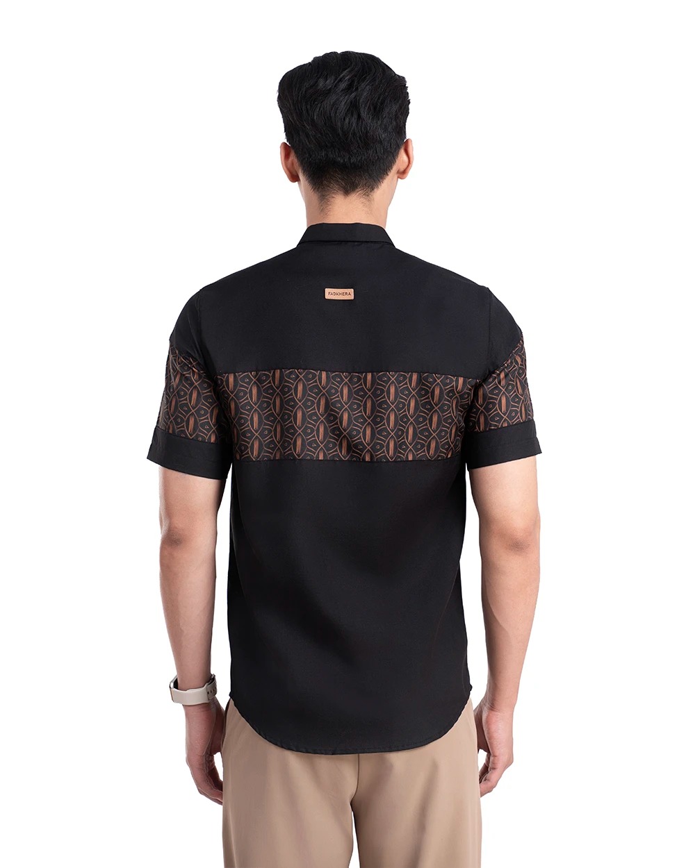 Baju Koko Pria Modern Mansura Lengan Panjang dan Pendek Black