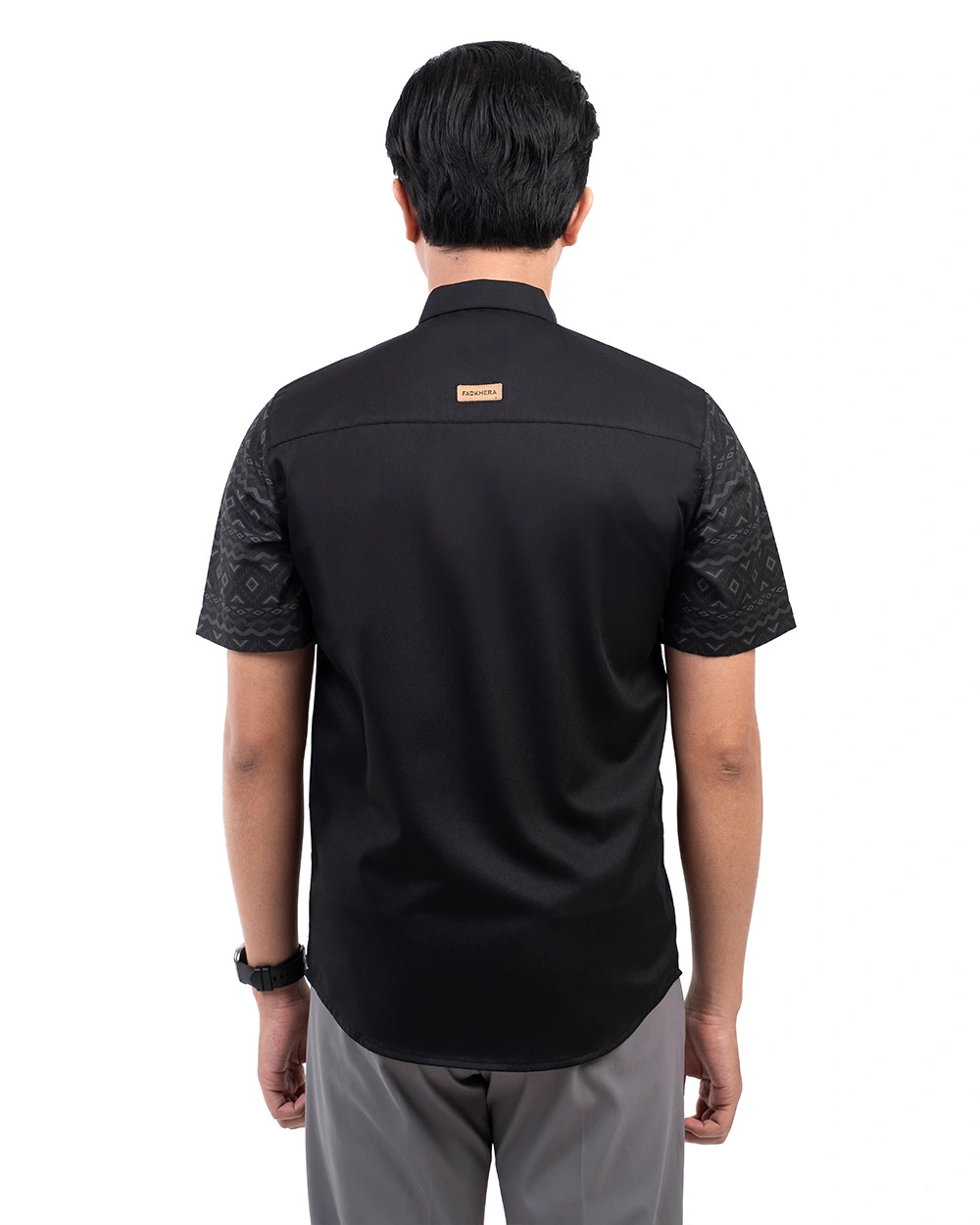Baju Koko Pria Modern Thariq Lengan Panjang | Pendek Black