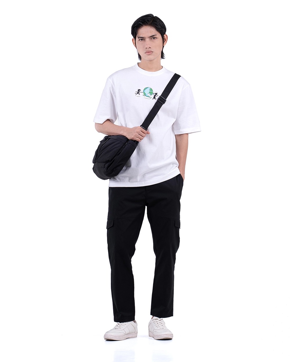 MS Chasing Dunya T-Shirt Oversized White Bluish