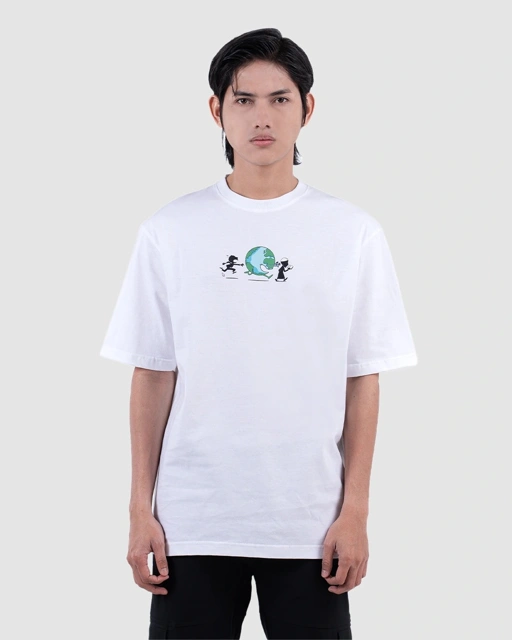 MS Chasing Dunya T-Shirt Oversized White Bluish