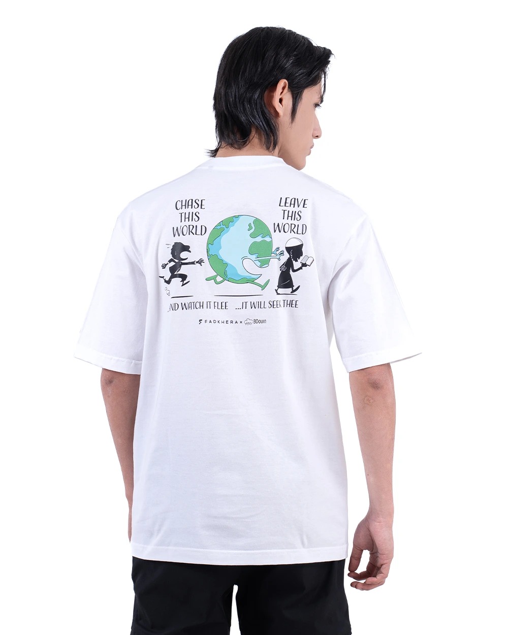 MS Chasing Dunya T-Shirt Oversized White Bluish