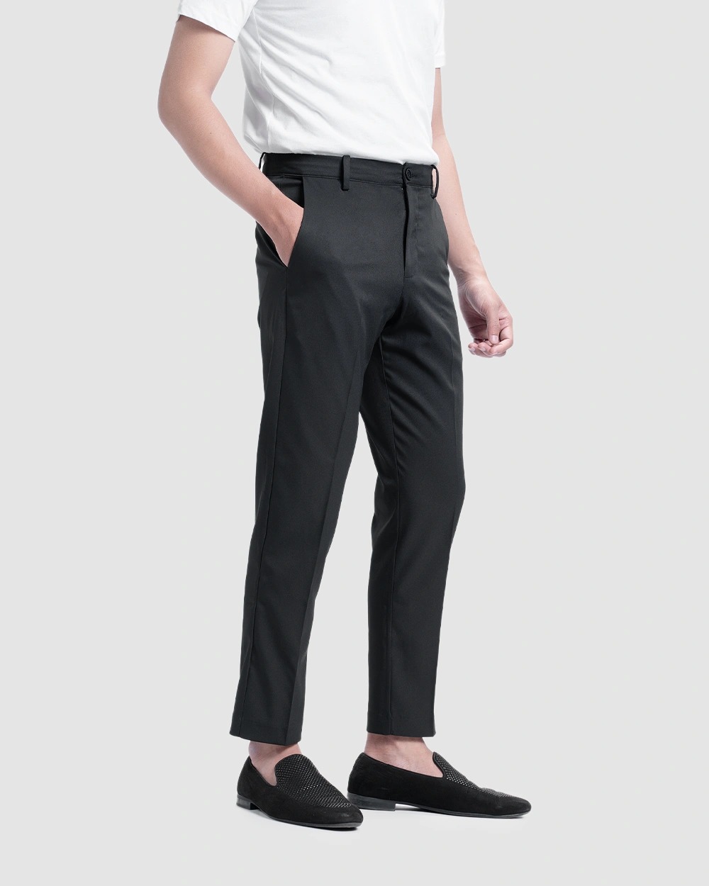 Celana Ankle Pants Pria Fadkhera Maaz Dark Khaki, Sand, Dark Grey, Black, dan Grey