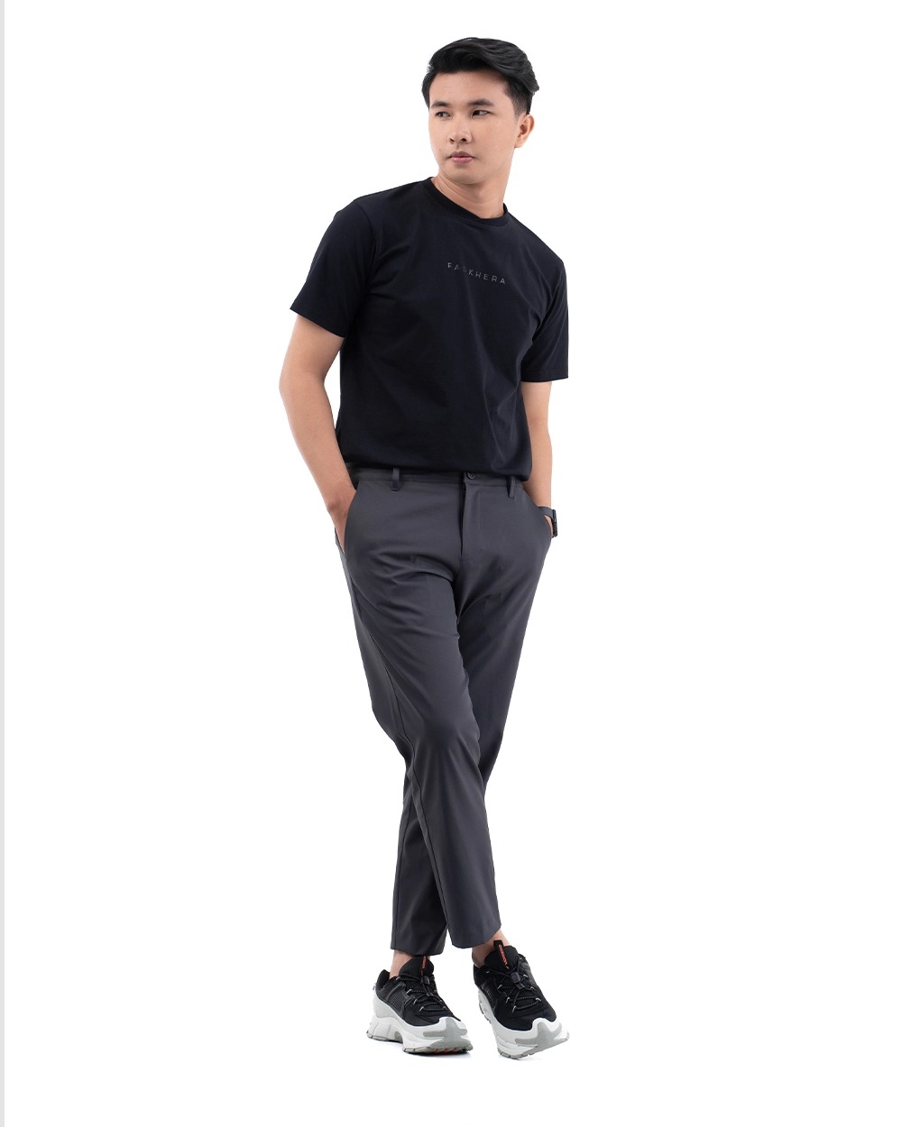 Celana Ankle Pants Pria Fadkhera Maaz Dark Khaki, Sand, Dark Grey, Black, dan Grey