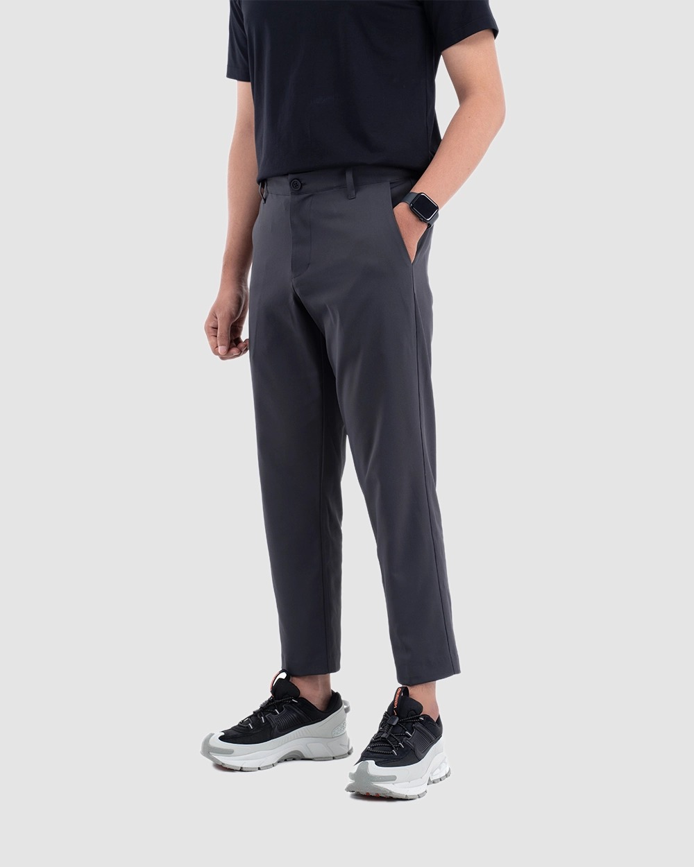 Celana Ankle Pants Pria Fadkhera Maaz Dark Khaki, Sand, Dark Grey, Black, dan Grey