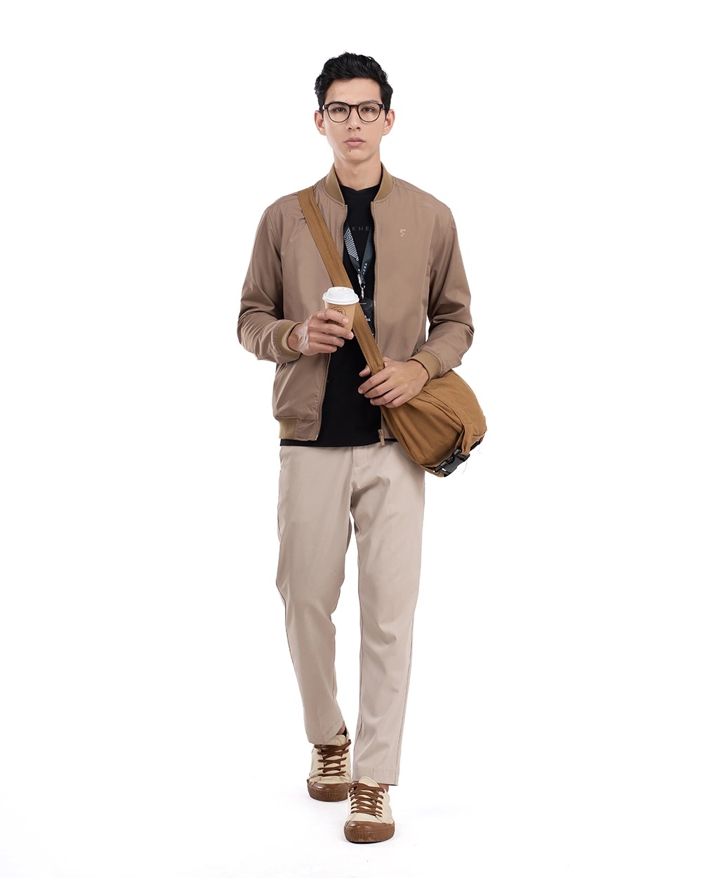 Nadeem 2.0 Stretch Bomber Jacket Golden Brown dan Navy
