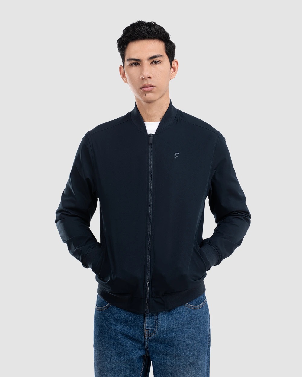 Nadeem 2.0 Stretch Bomber Jacket Golden Brown dan Navy