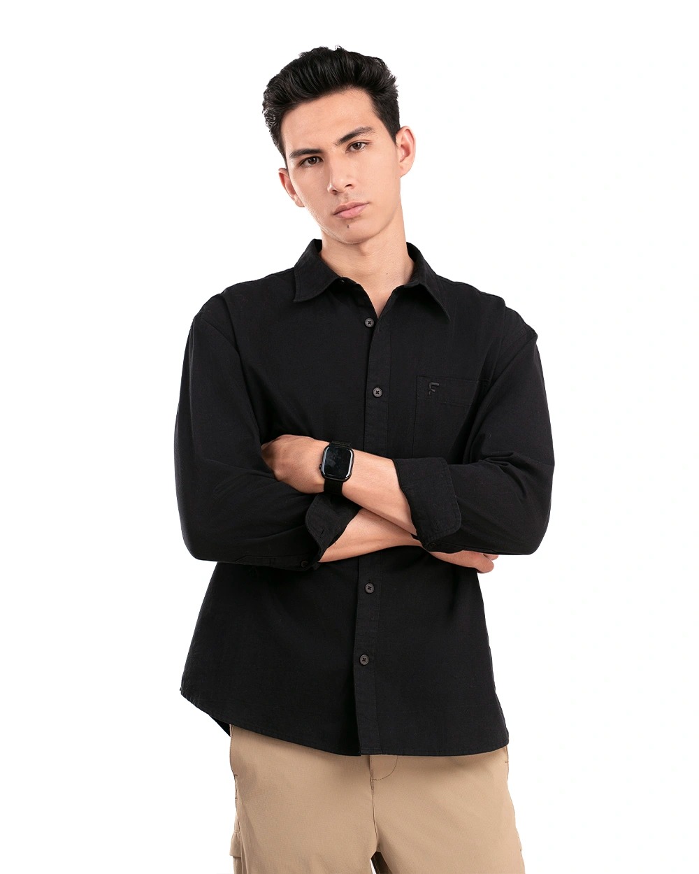 Oshie Oversized Shirt Forest Green, Khaki, dan Black