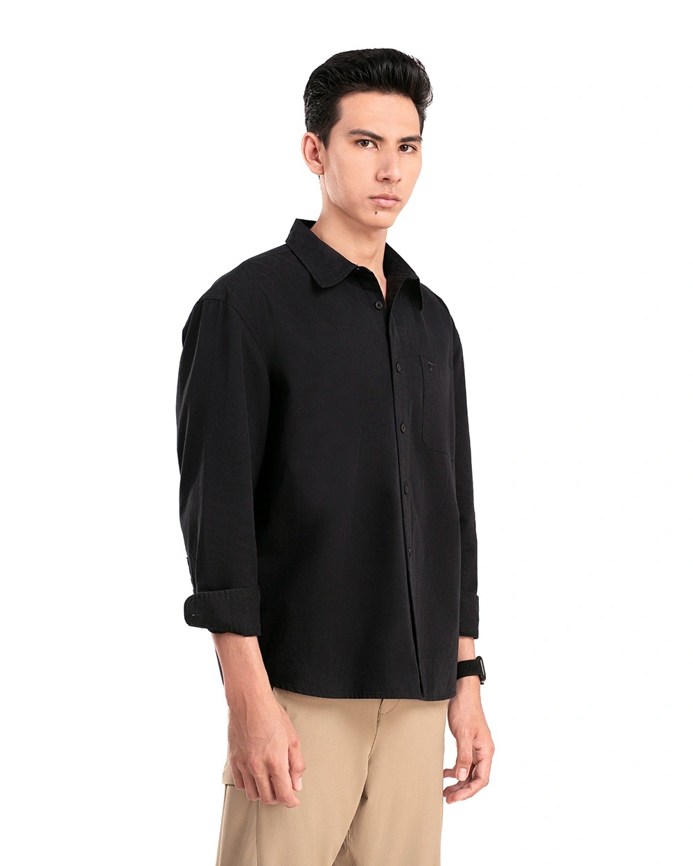 Oshie Oversized Shirt Forest Green, Khaki, dan Black