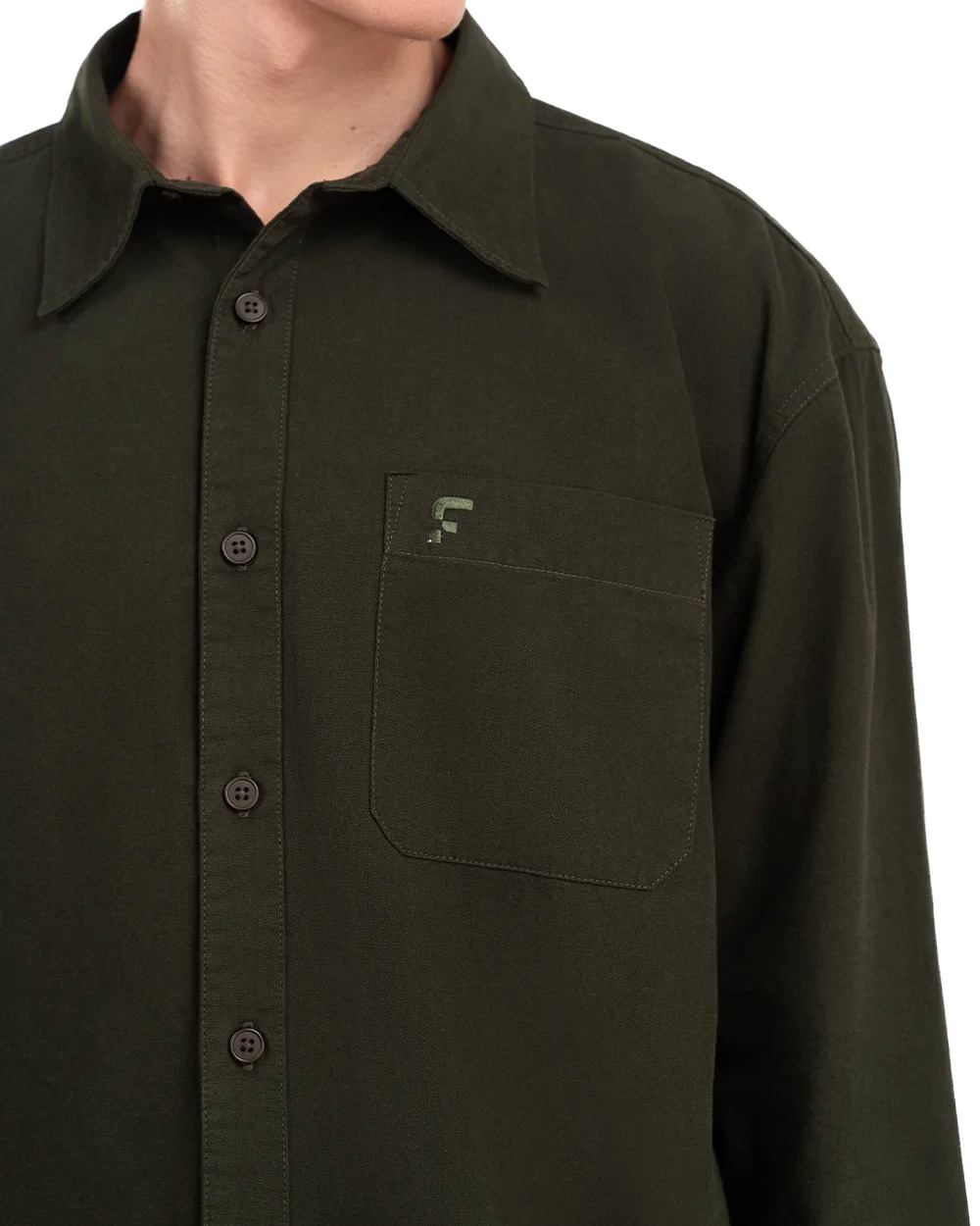 Oshie Oversized Shirt Forest Green, Khaki, dan Black
