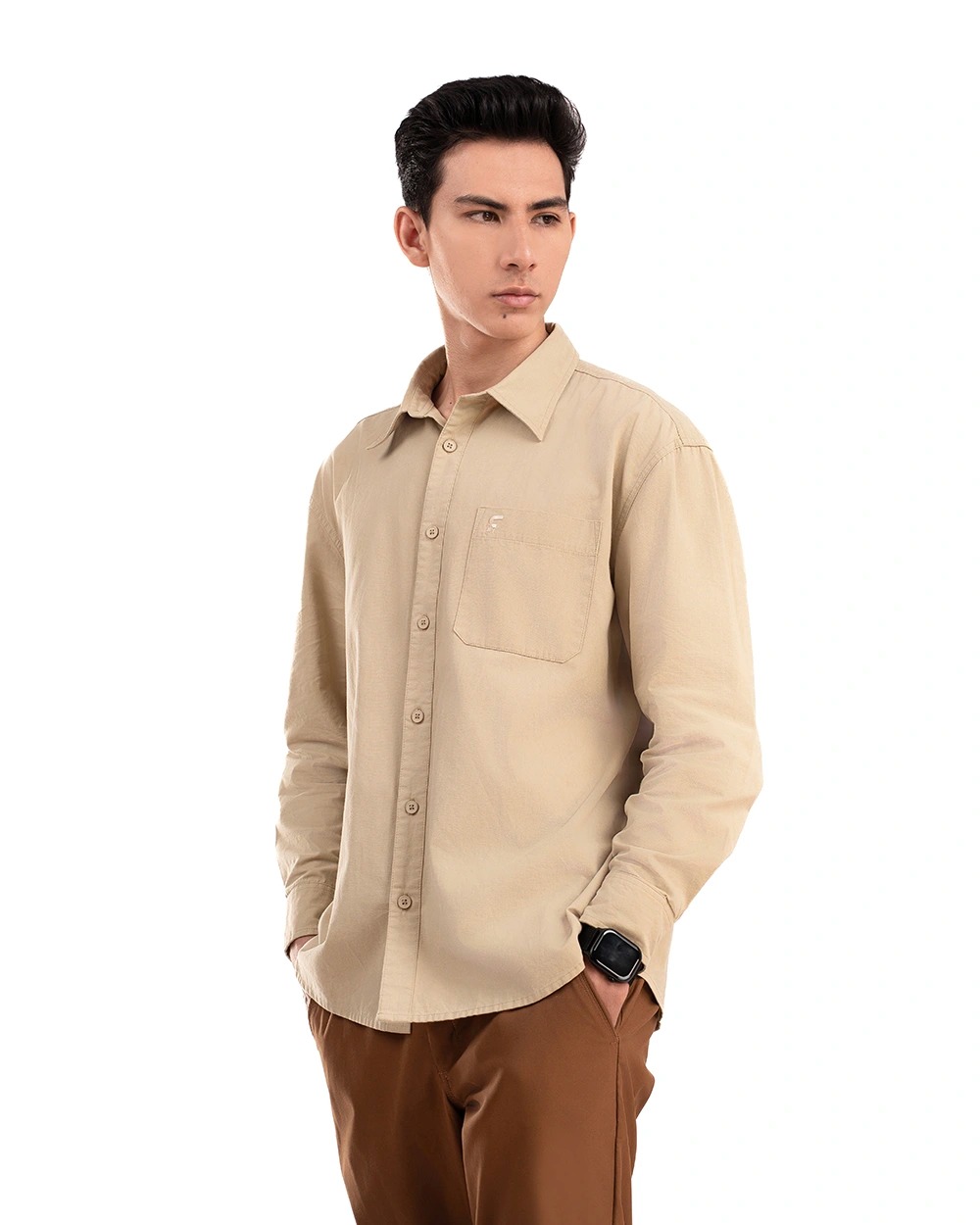 Oshie Oversized Shirt Forest Green, Khaki, dan Black