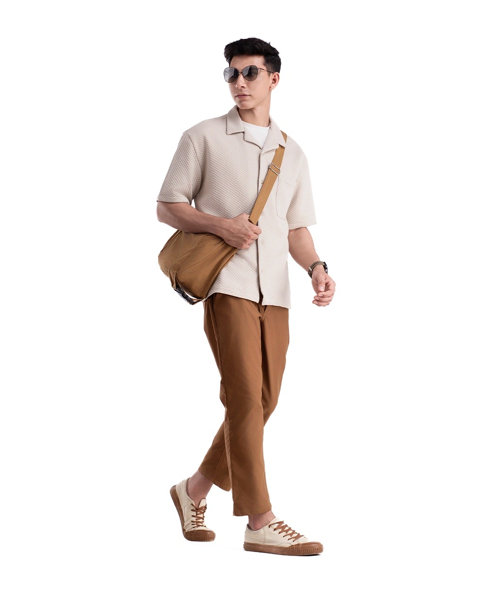 Rexi Relaxed Shirt Cream, Black, dan Khaki