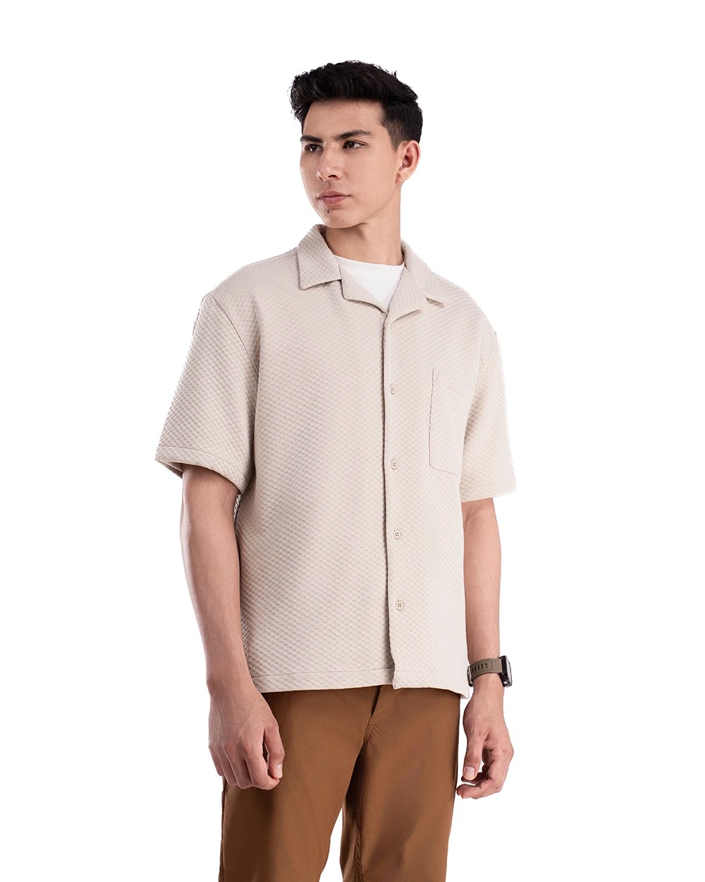 Rexi Relaxed Shirt Cream, Black, dan Khaki