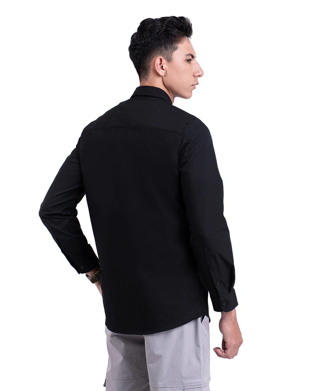 Halyd Stretch Shirt Black, Grey, White, Brown, Navy, Light Grey