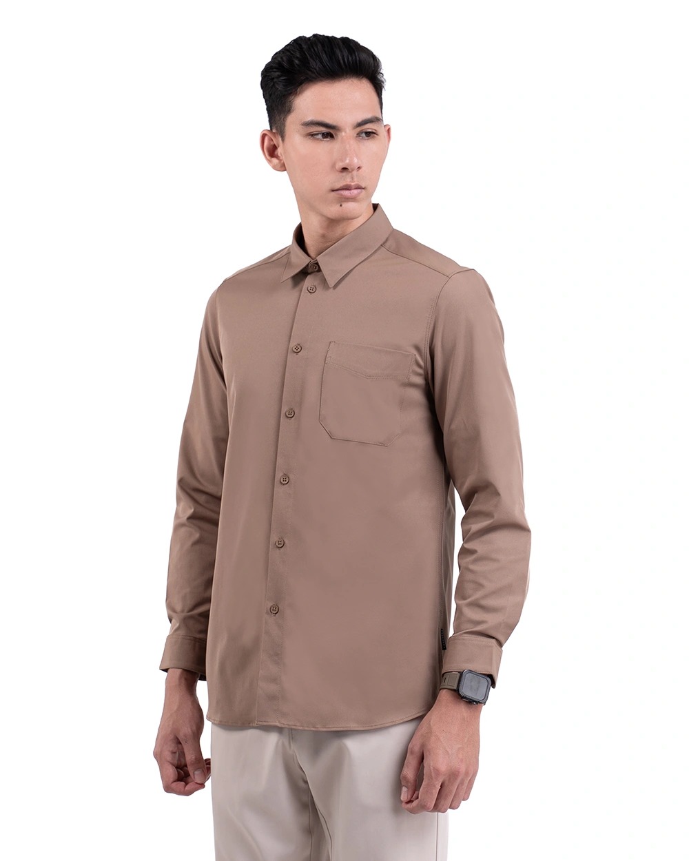 Halyd Stretch Shirt Black, Grey, White, Brown, Navy, Light Grey