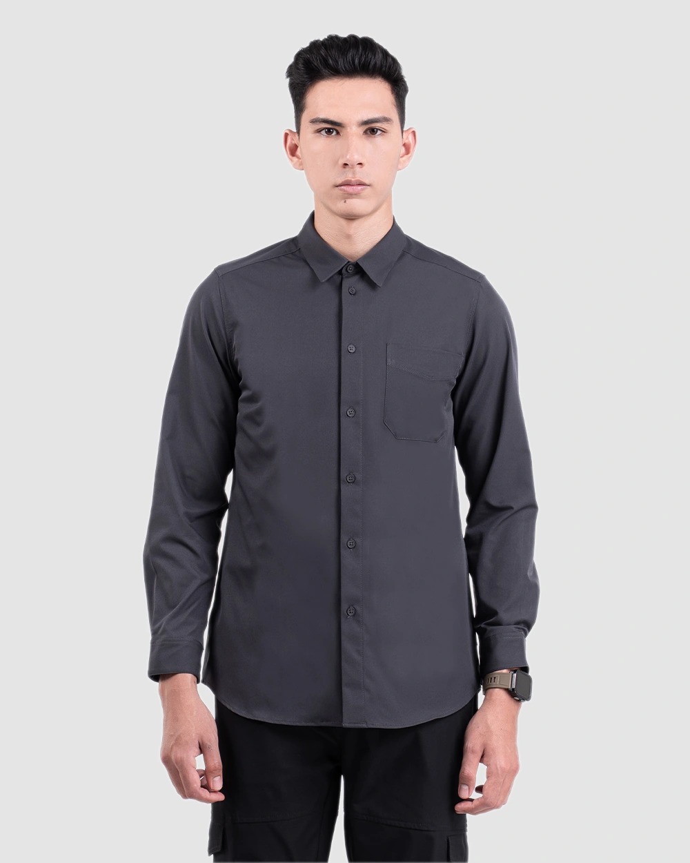 Halyd Stretch Shirt Black, Grey, White, Brown, Navy, Light Grey