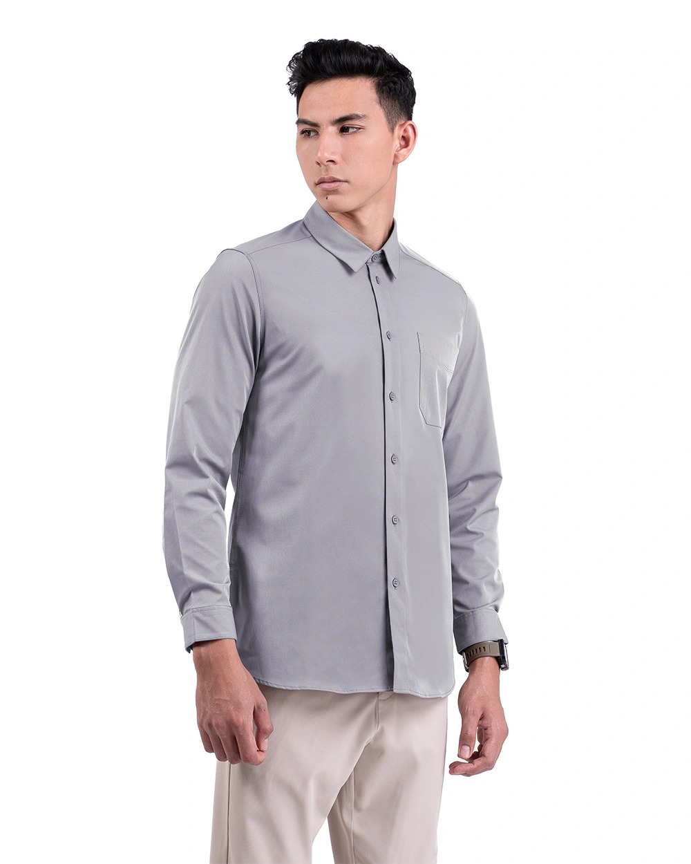 Halyd Stretch Shirt Black, Grey, White, Brown, Navy, Light Grey