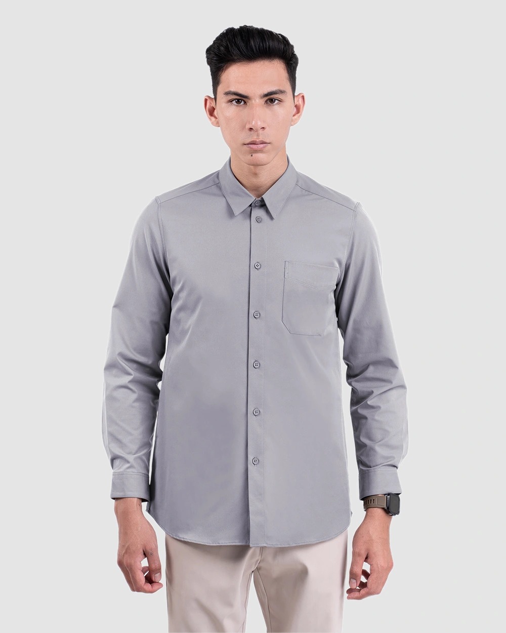 Halyd Stretch Shirt Black, Grey, White, Brown, Navy, Light Grey