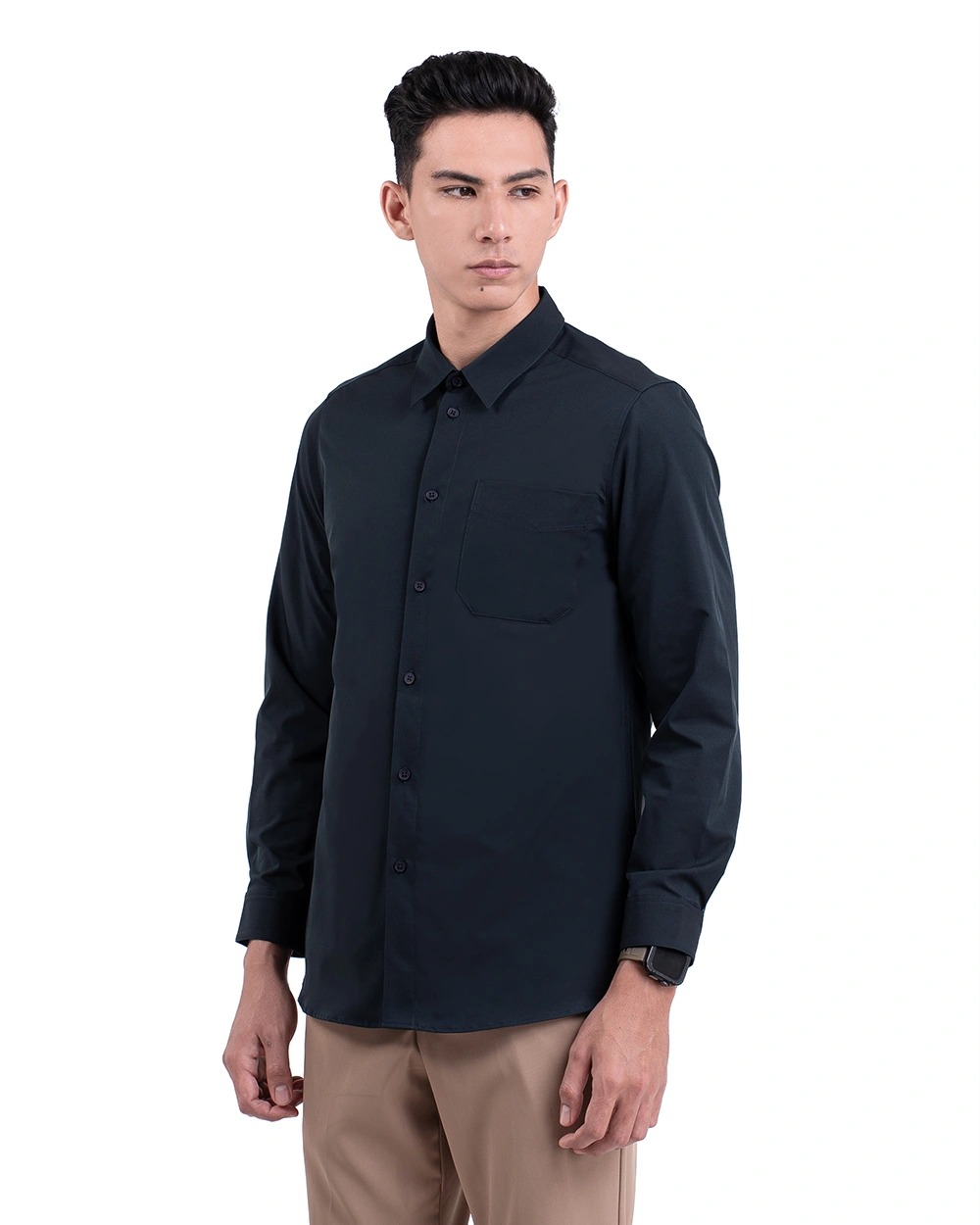 Halyd Stretch Shirt Black, Grey, White, Brown, Navy, Light Grey