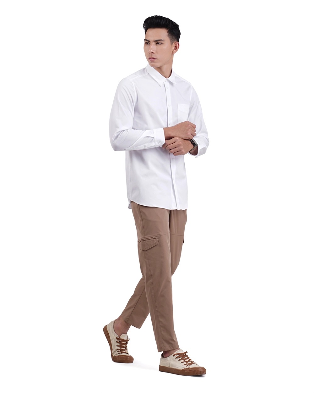 Halyd Stretch Shirt Black, Grey, White, Brown, Navy, Light Grey