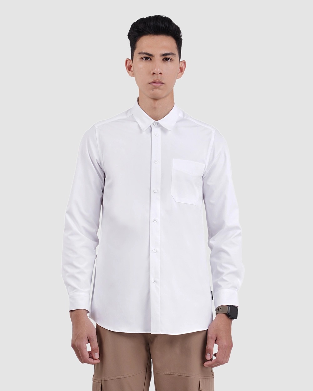 Halyd Stretch Shirt Black, Grey, White, Brown, Navy, Light Grey